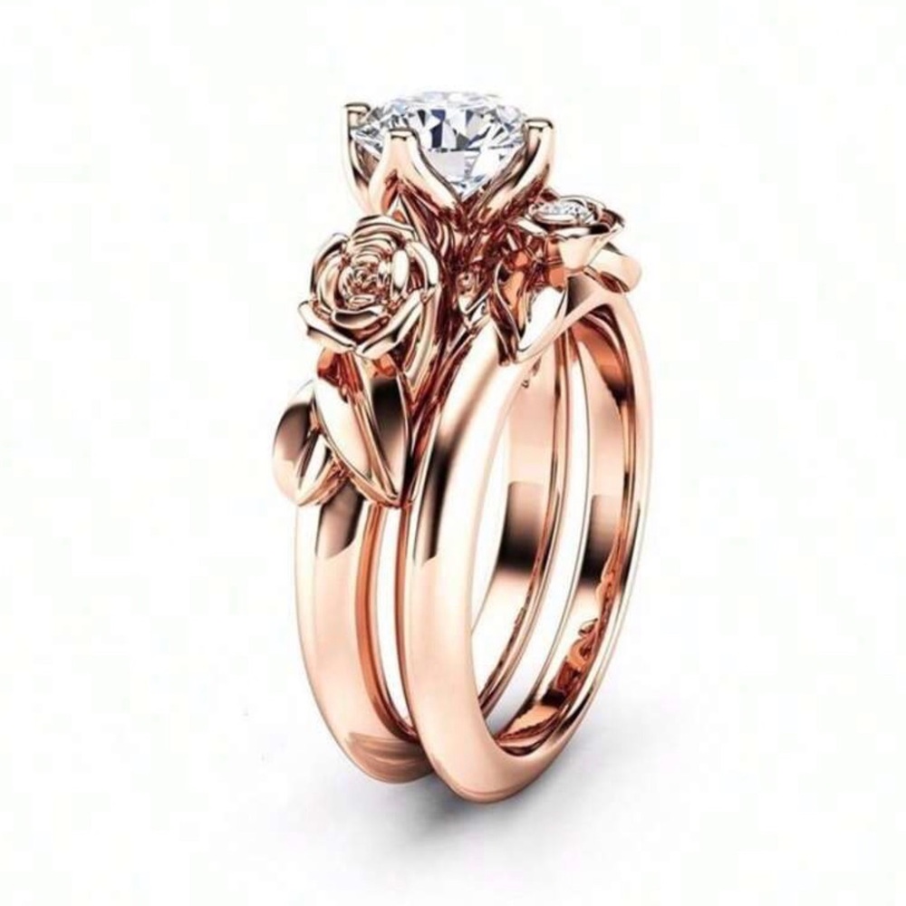 1.04 Carat Round Shape Moissanite Rose Flower Engagement